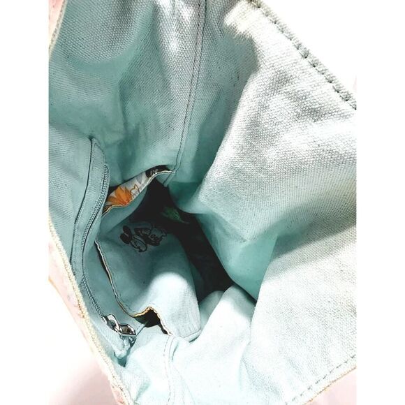Disney Mickey & Minnie Mouse Floral Reversible Sling Bag New Release Mint Blue - Picture 6 of 9